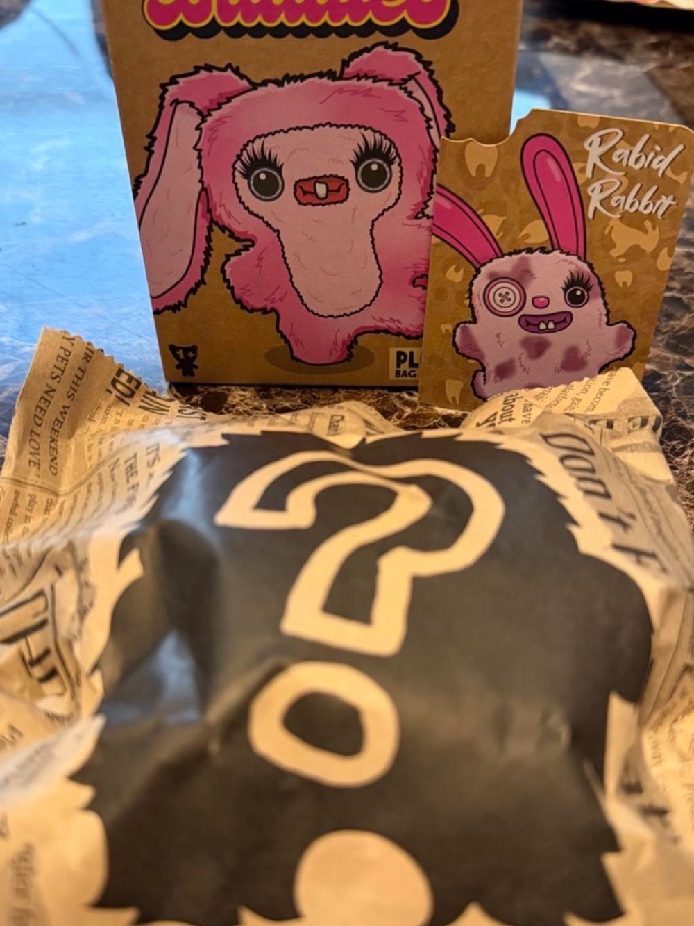 Rabid Rabbit Plush Figure - Pink - Blind Bag Collectible